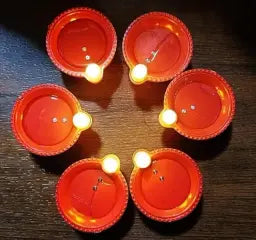 Water Sensor Diya for Home Decoration Floating Led Light Diya (Pack of 6)