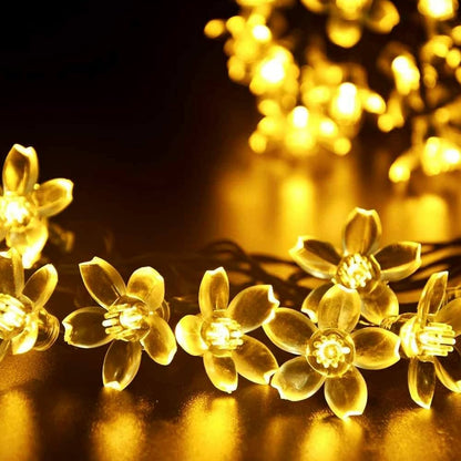 Silicone Flower LED String Fairy Lights Outdoor & Indoor For Home Decoration (Warm White)