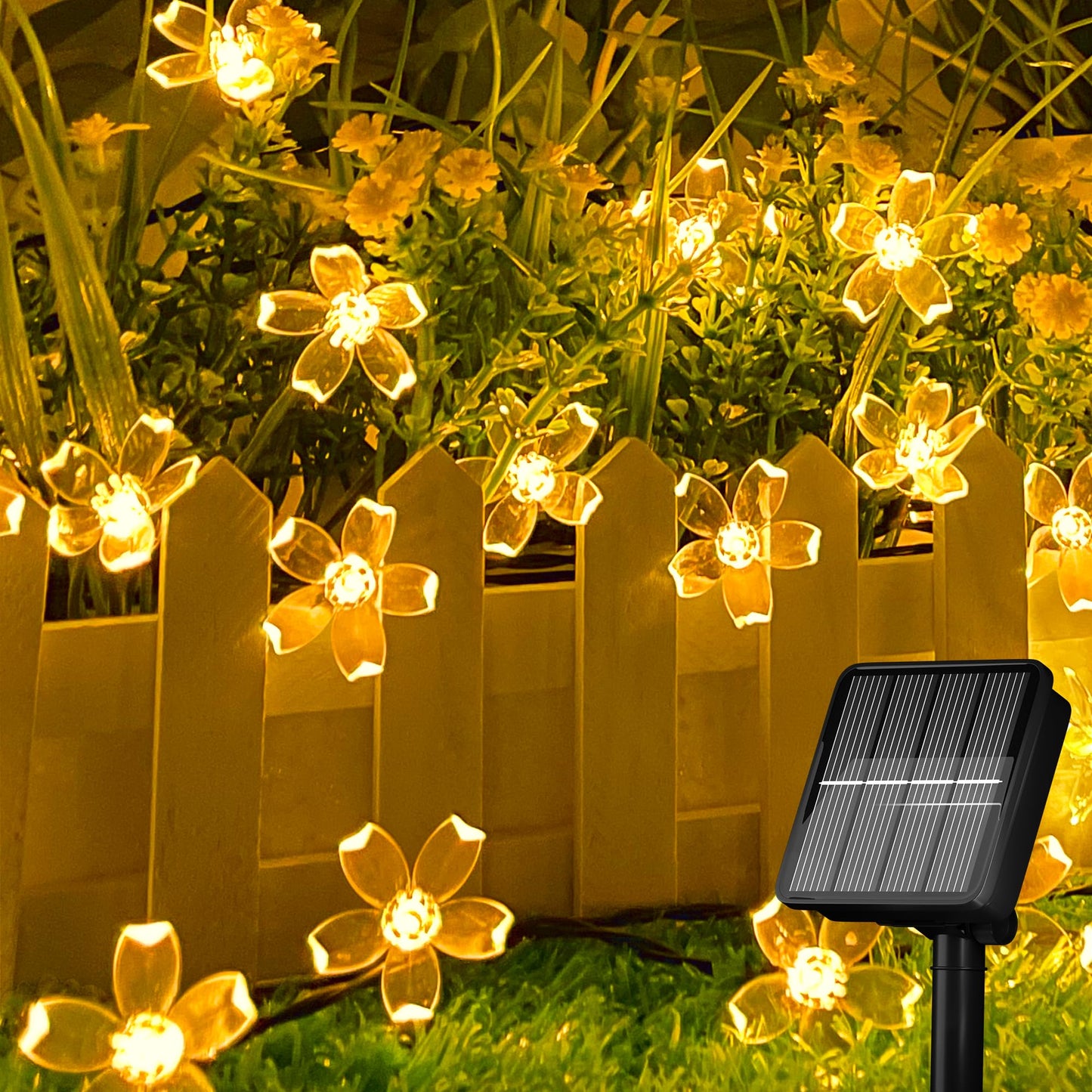 Silicone Flower LED String Fairy Lights Outdoor & Indoor For Home Decoration (Warm White)