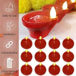 Water Sensor Diya for Home Decoration Floating Led Light Diya (Pack of 6)